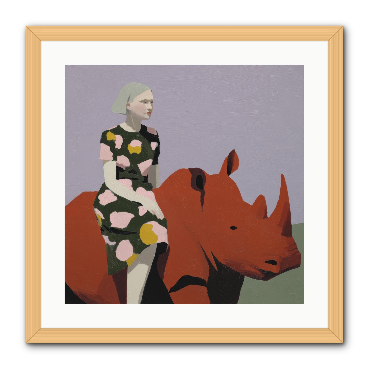 Portrait of the Fearless Traveler -- Framed Print - Natural 20x20