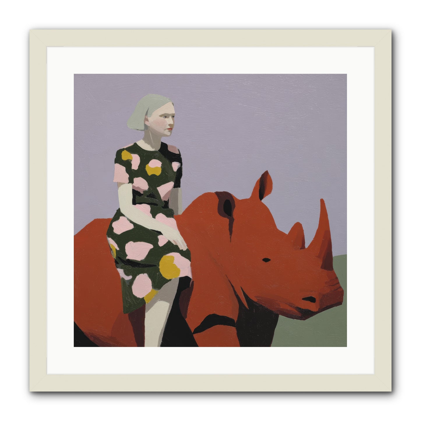 Portrait of the Fearless Traveler -- Framed Print - White 20x20