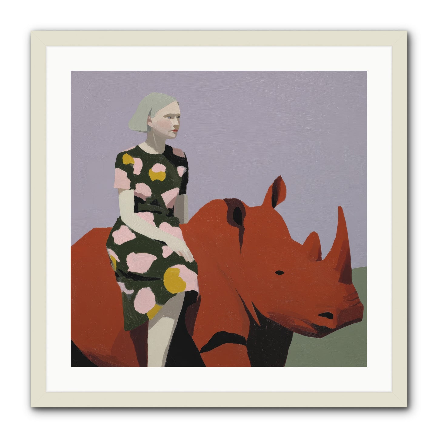 Portrait of the Fearless Traveler -- Framed Print - White 24x24
