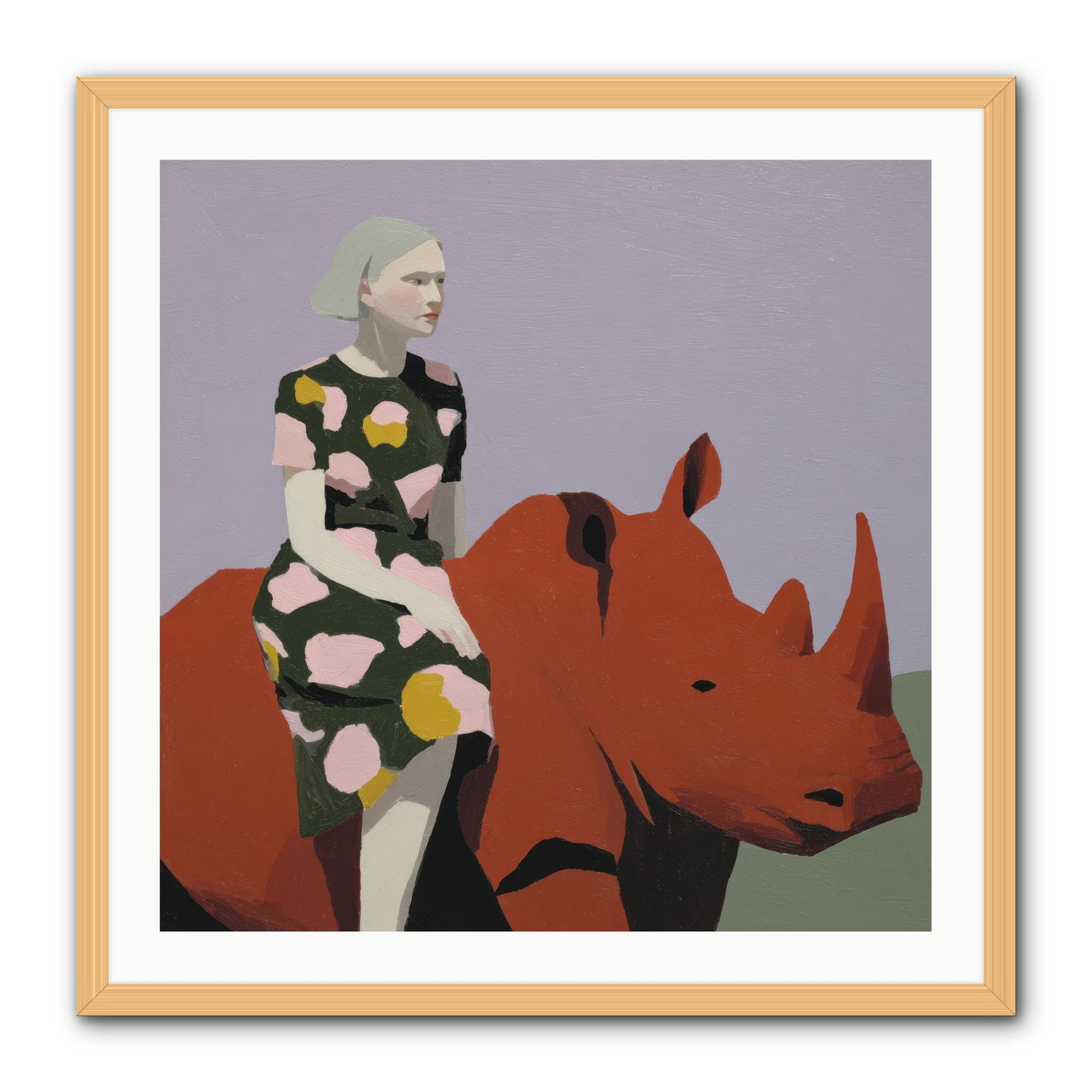 Portrait of the Fearless Traveler -- Framed Print - Natural 30x30
