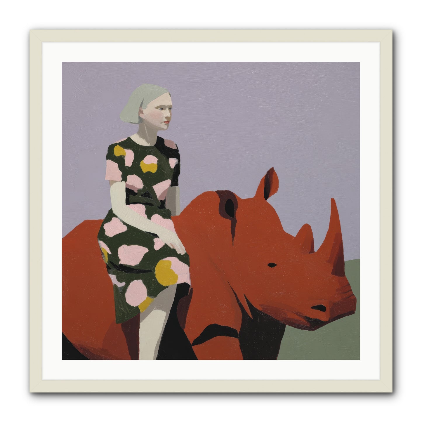 Portrait of the Fearless Traveler -- Framed Print - White 30x30