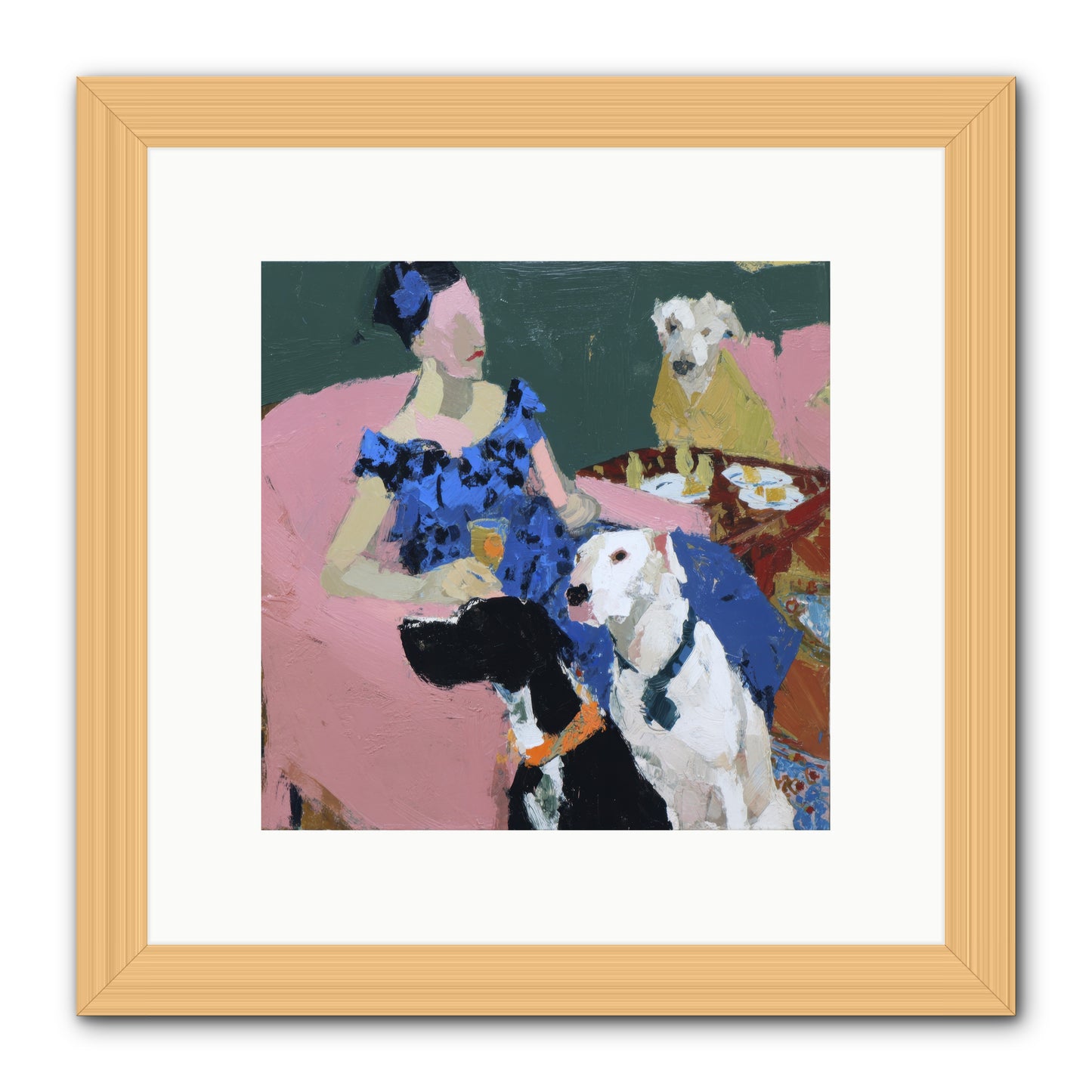 Portrait with Camelia -- Framed Print - Natural 10x10