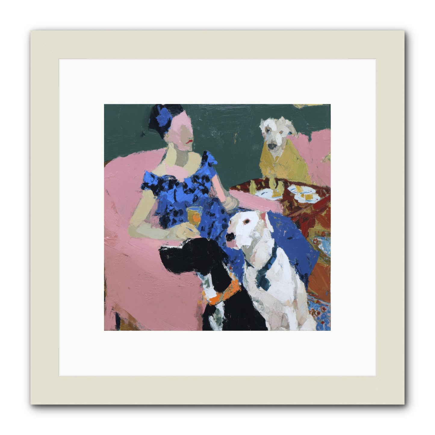 Portrait with Camelia -- Framed Print - White 10x10