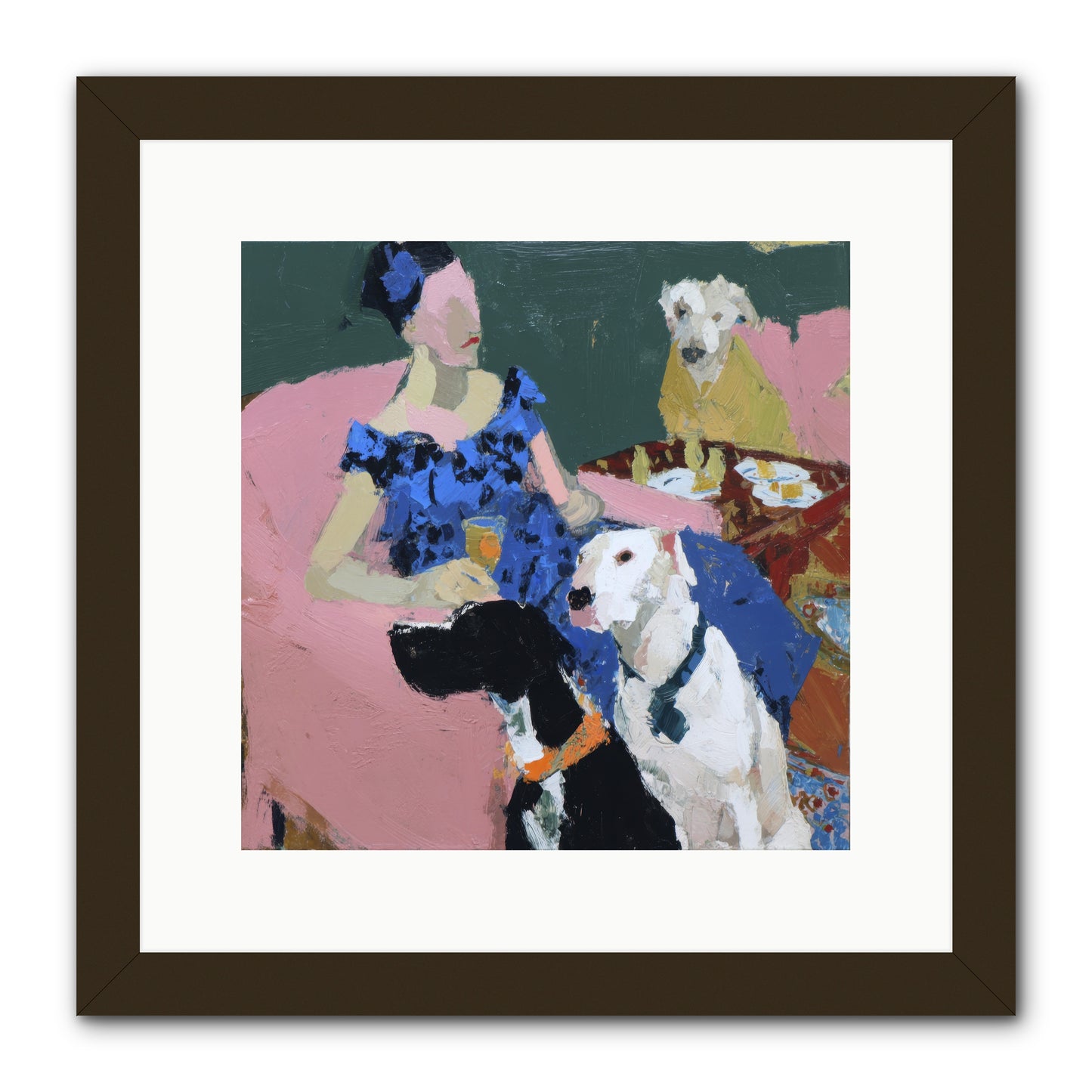 Portrait with Camelia -- Framed Print - Black 12x12