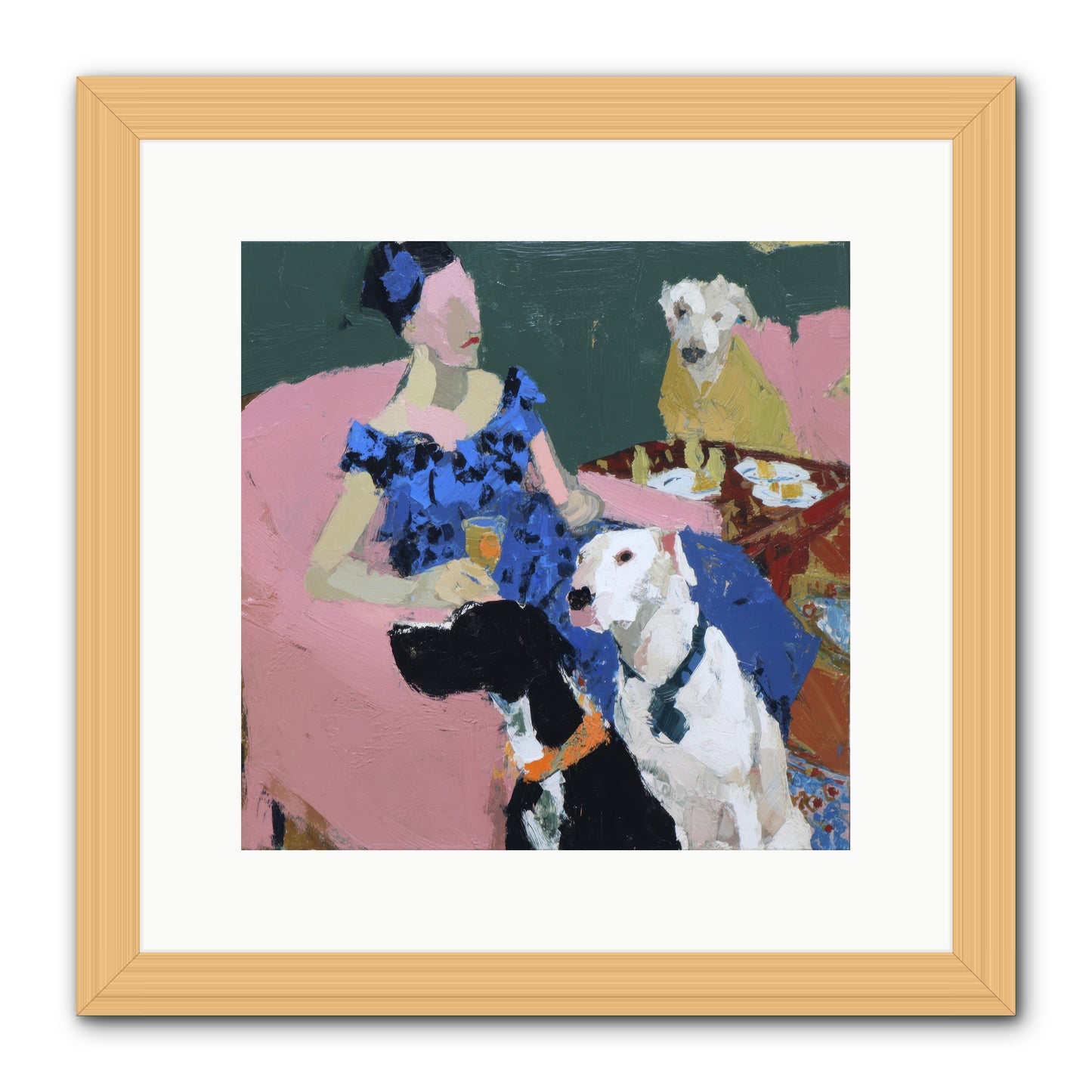 Portrait with Camelia -- Framed Print - Natural 12x12
