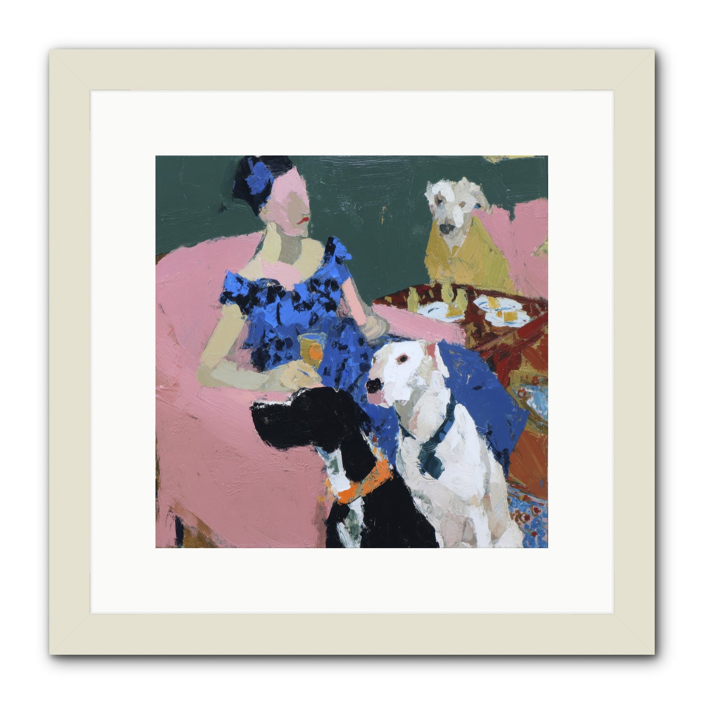 Portrait with Camelia -- Framed Print - White 12x12
