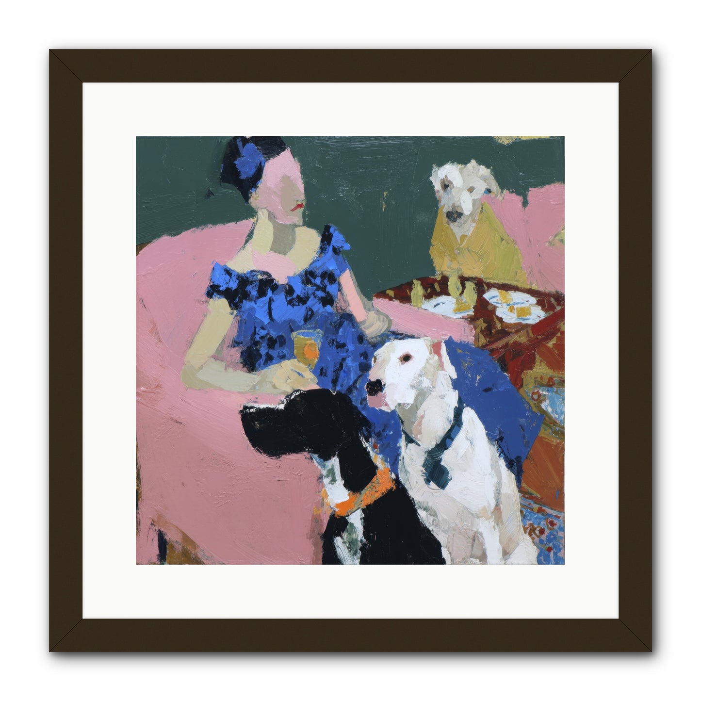 Portrait with Camelia -- Framed Print - Black 16x16