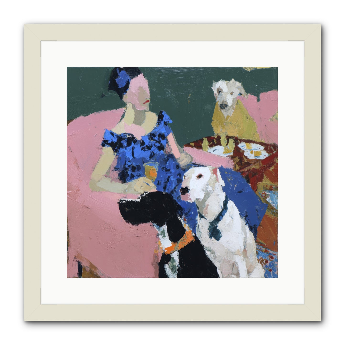 Portrait with Camelia -- Framed Print - White 16x16