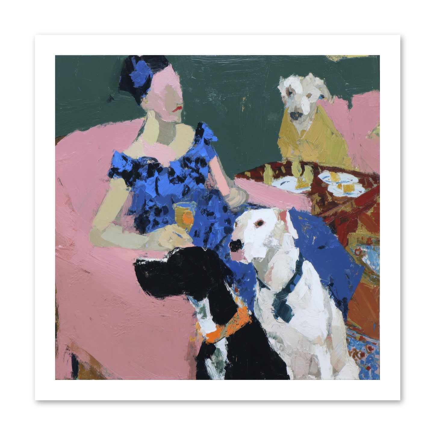 Portrait with Camelia -- Loose Canvas Print 16x16