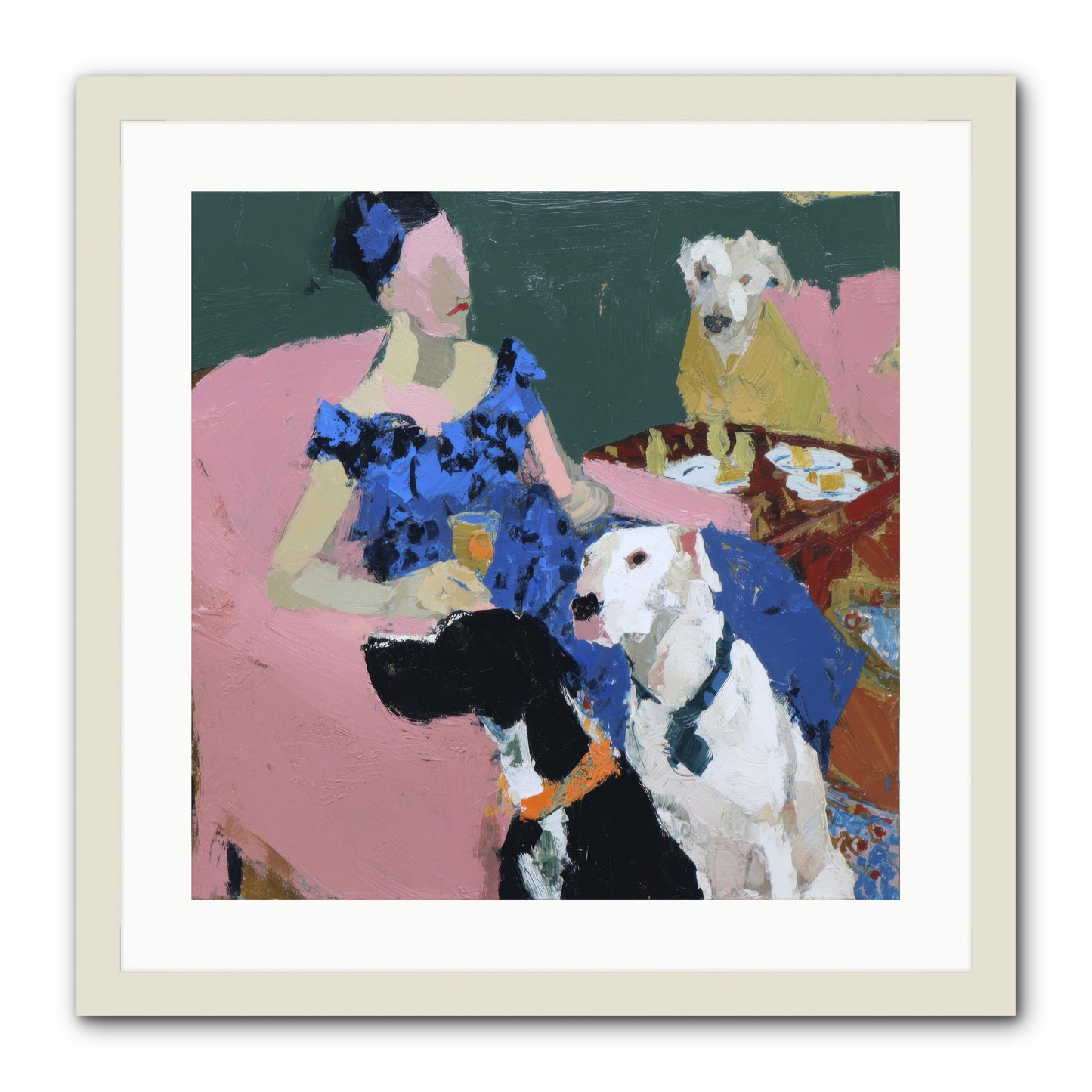 Portrait with Camelia -- Framed Print - White 20x20