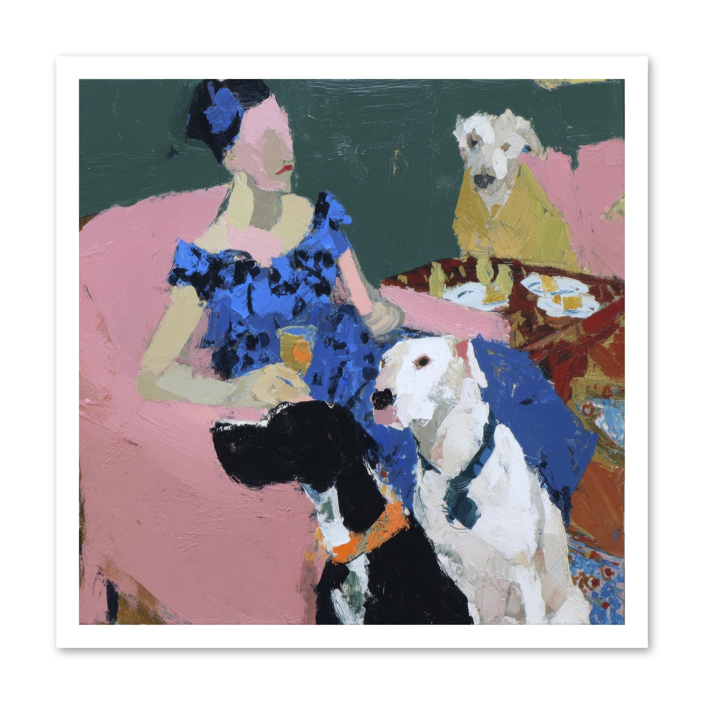 Portrait with Camelia -- Loose Canvas Print 24x24