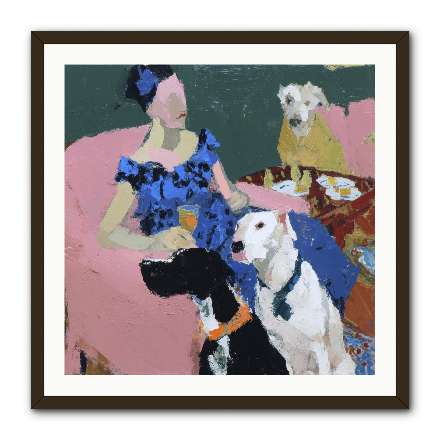 Portrait with Camelia -- Framed Print - Black 30x30