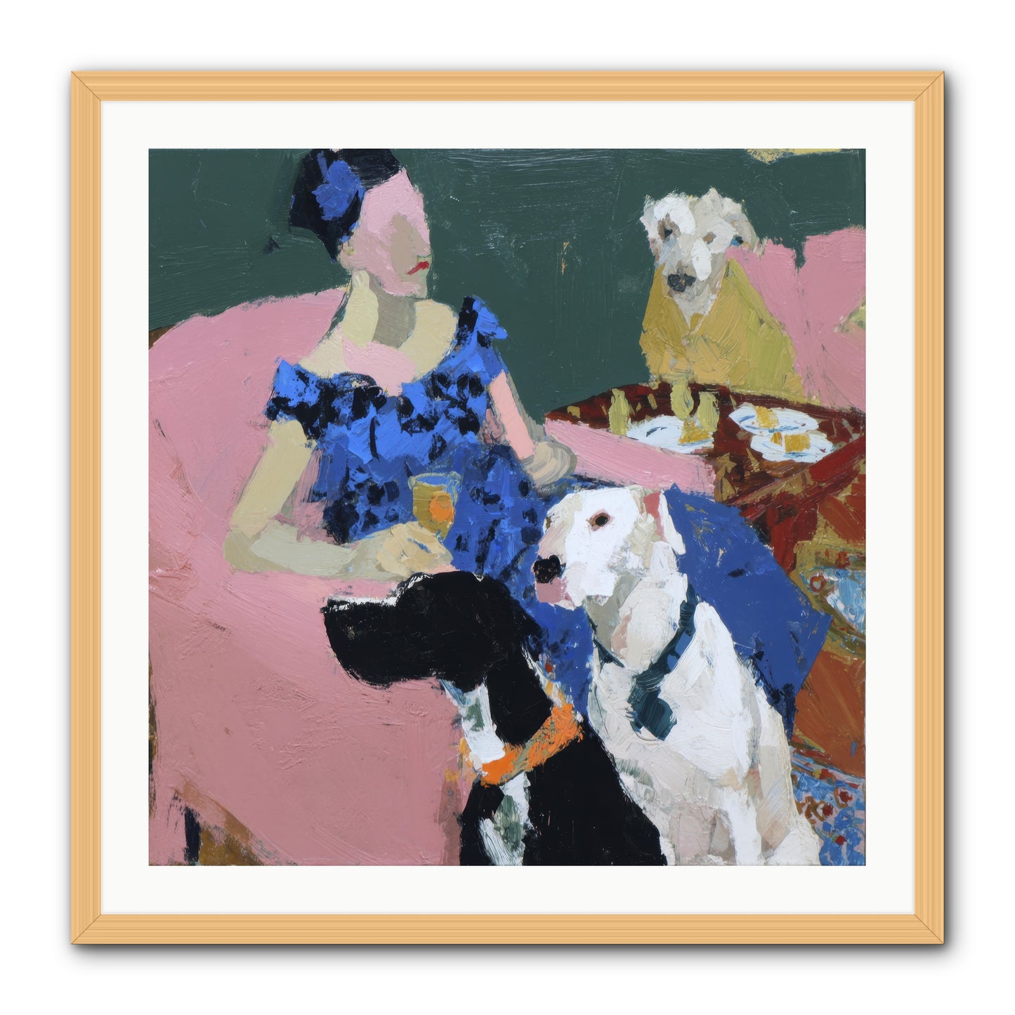 Portrait with Camelia -- Framed Print - Natural 30x30