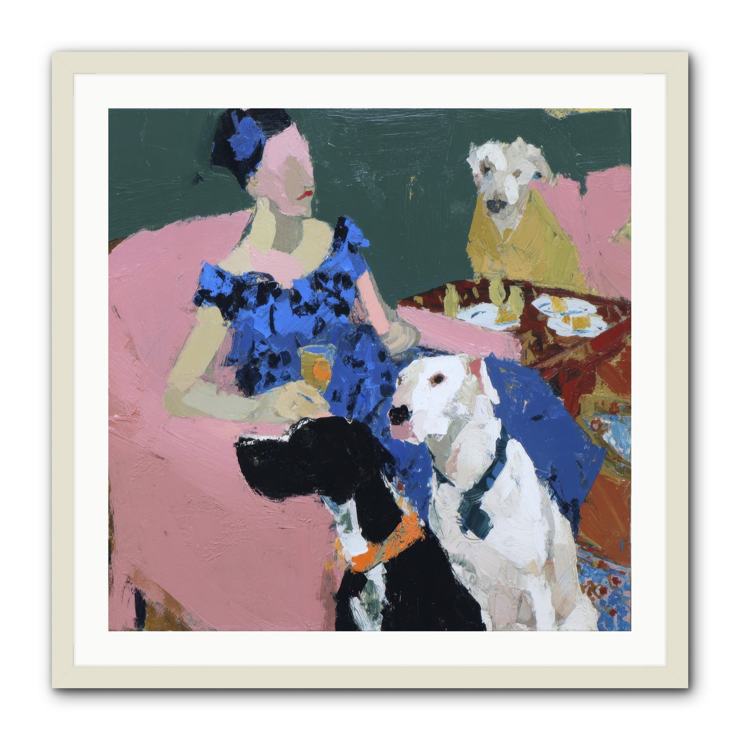 Portrait with Camelia -- Framed Print - White 30x30