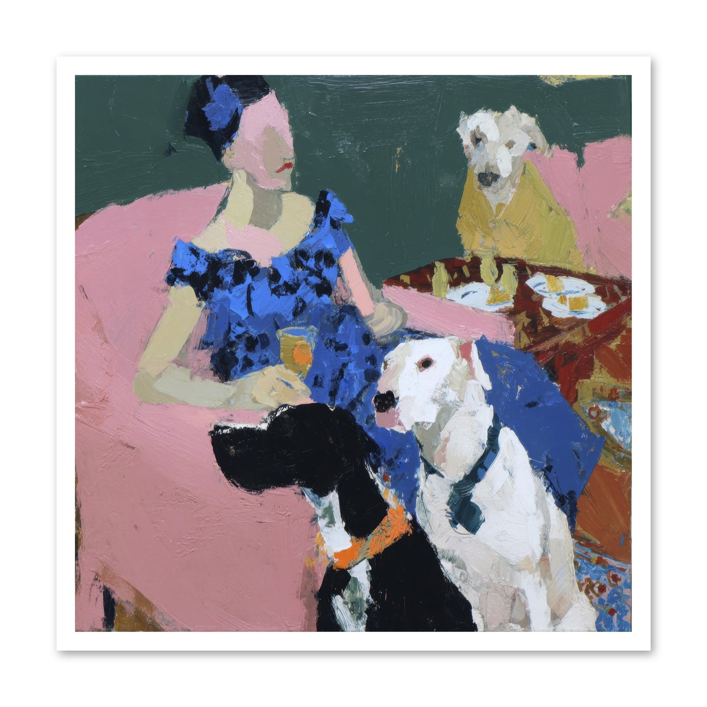 Portrait with Camelia -- Loose Canvas Print 30x30