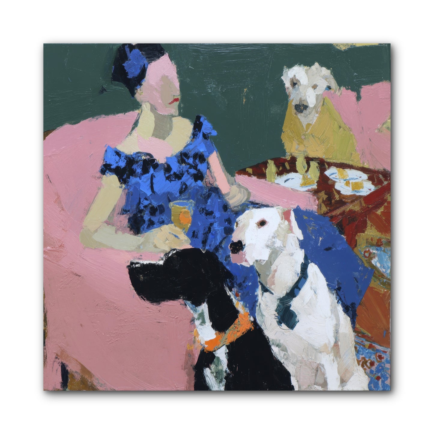 Portrait with Camelia -- Wrapped Canvas 10x10