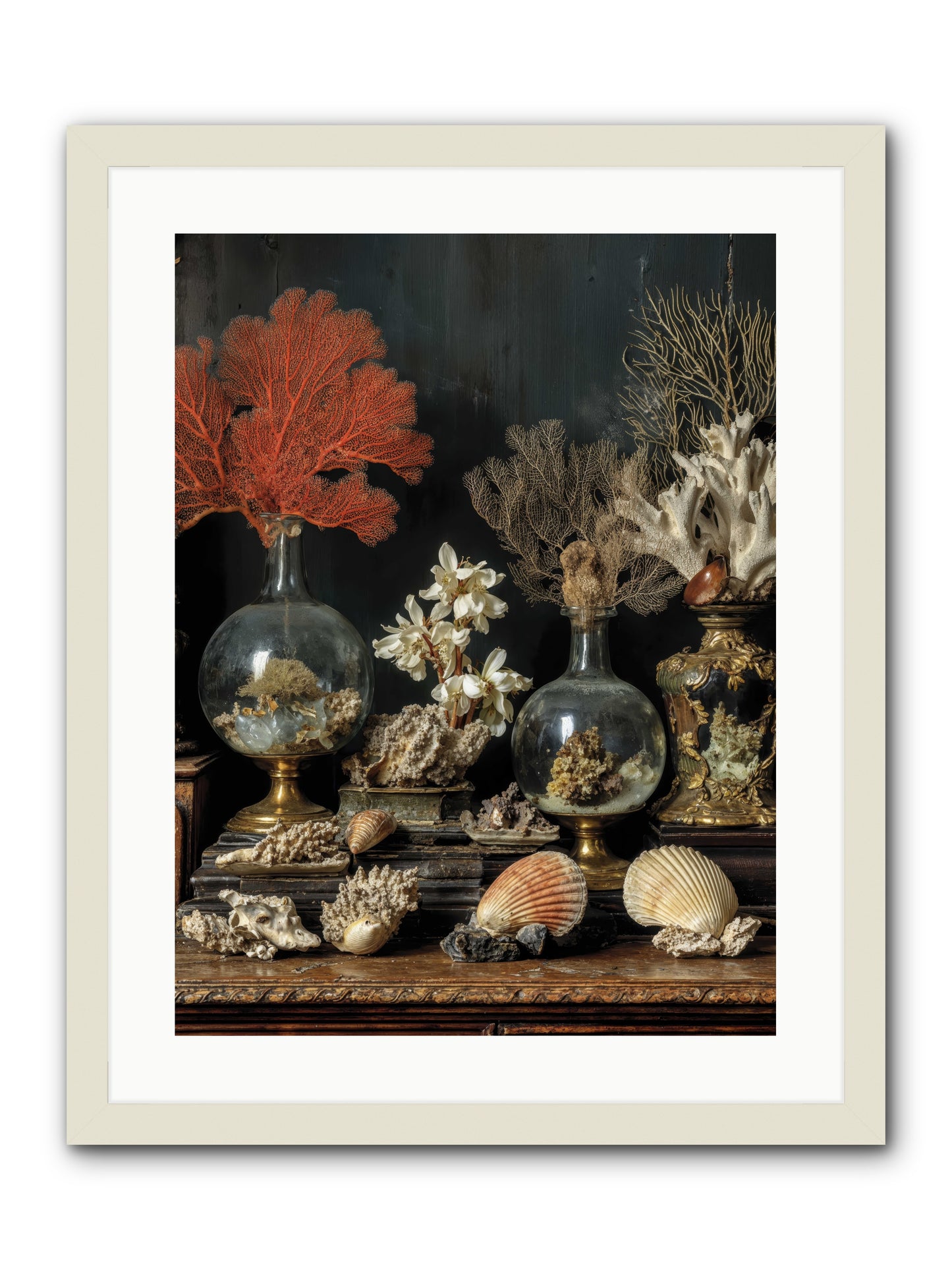 Poseidon's Delicious Hoard -- Framed Print - White 18x24
