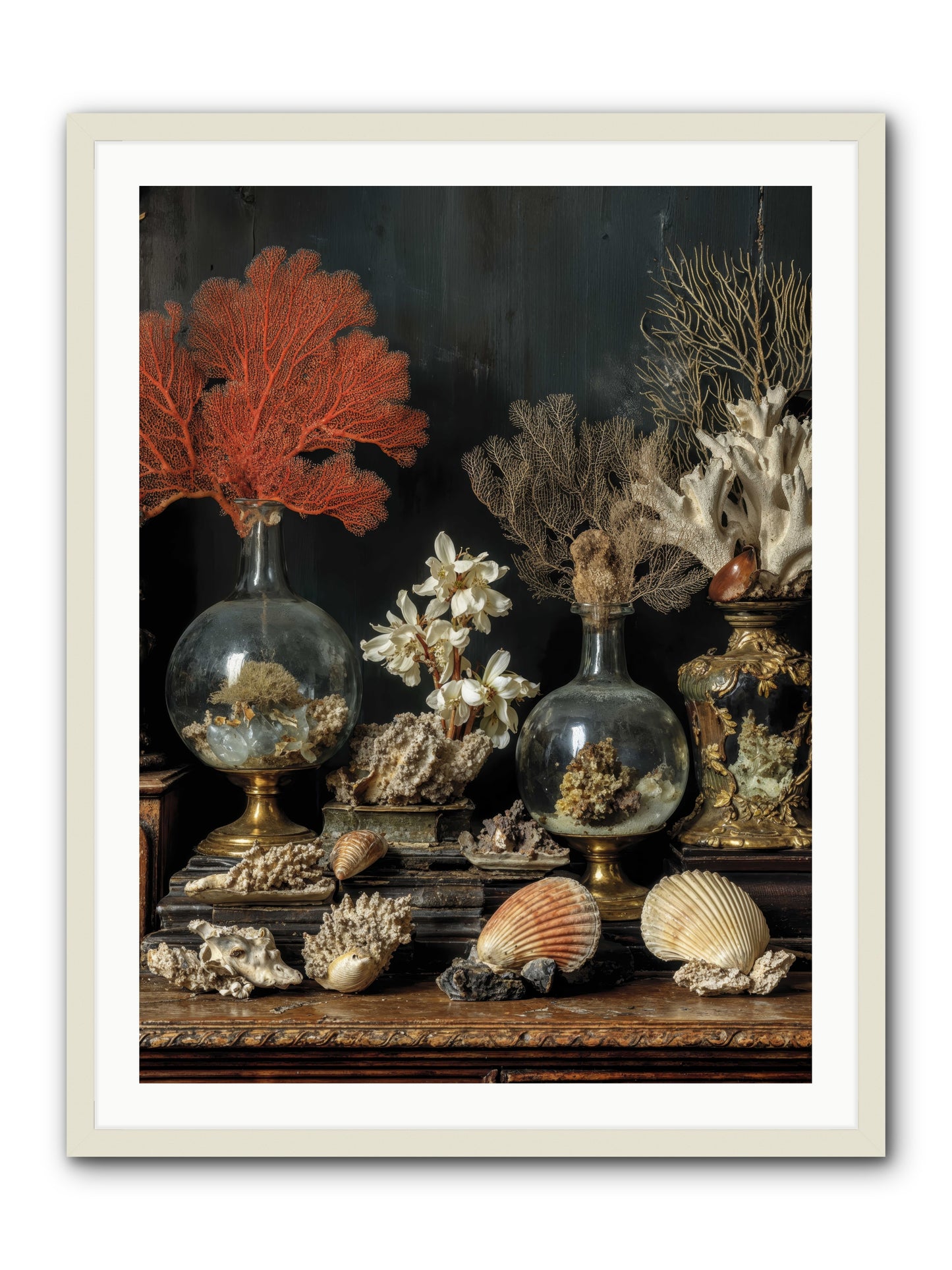 Poseidon's Delicious Hoard -- Framed Print - White 30x40