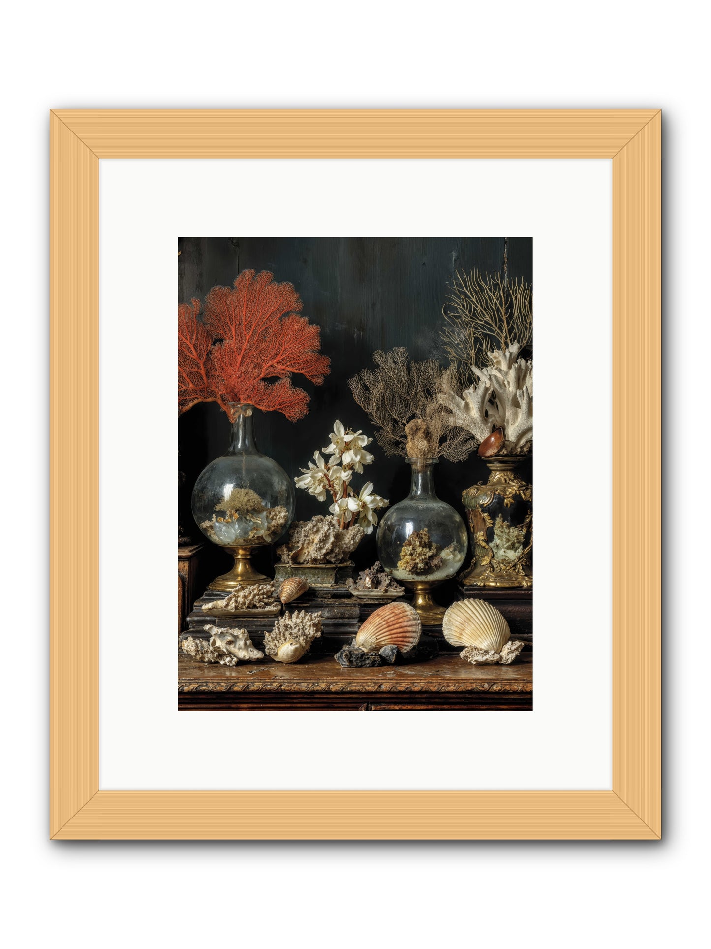 Poseidon's Delicious Hoard -- Framed Print - Natural 9x12