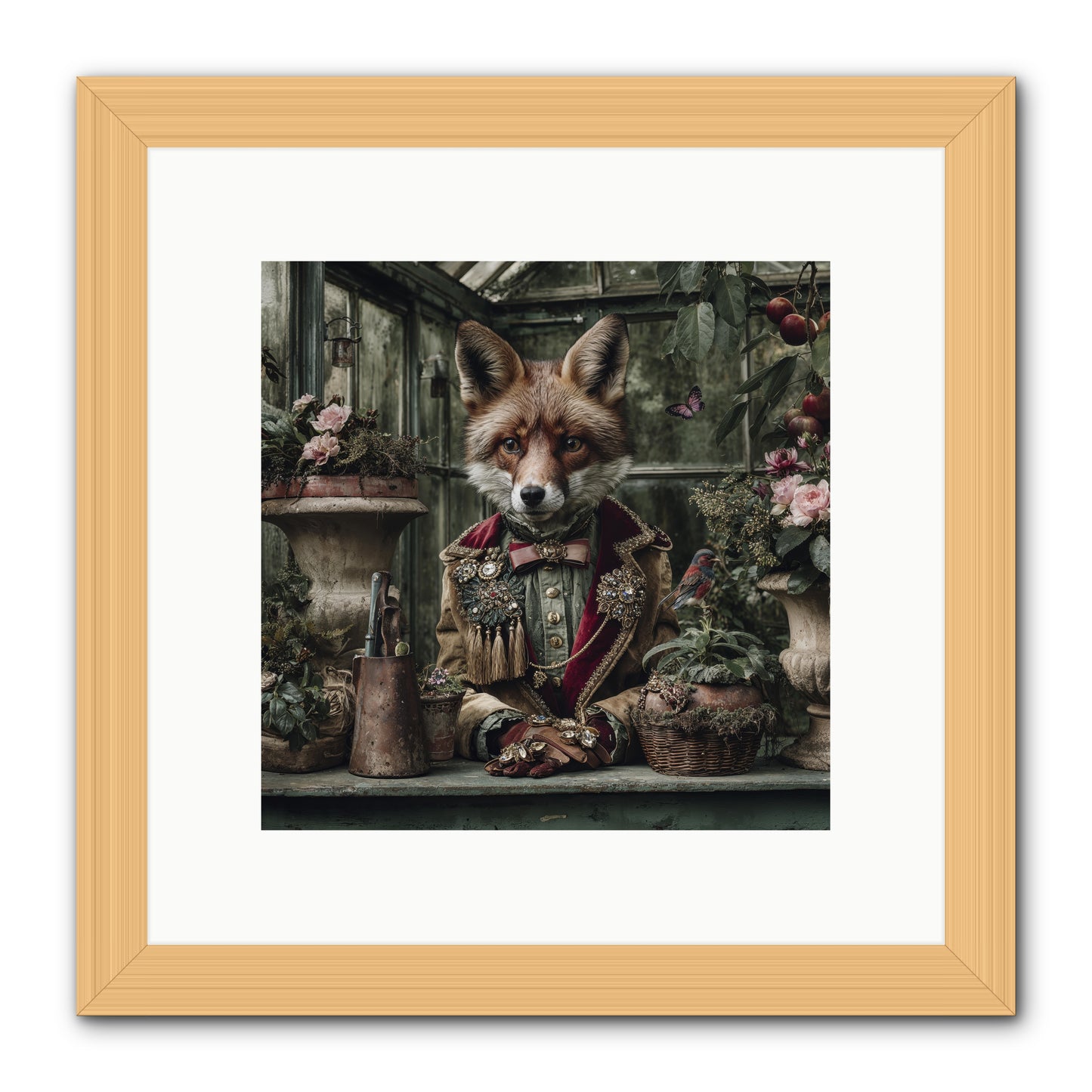 Postcards from Noon -- Framed Print - Natural 10x10