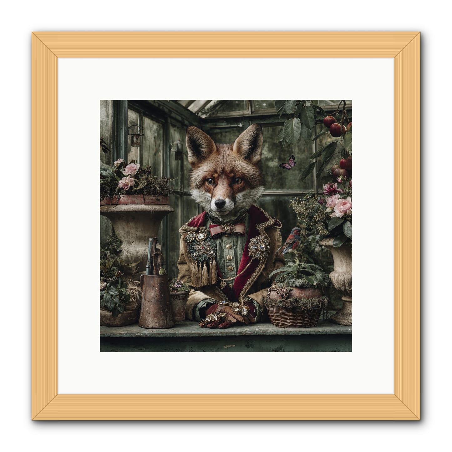 Postcards from Noon -- Framed Print - Natural 12x12