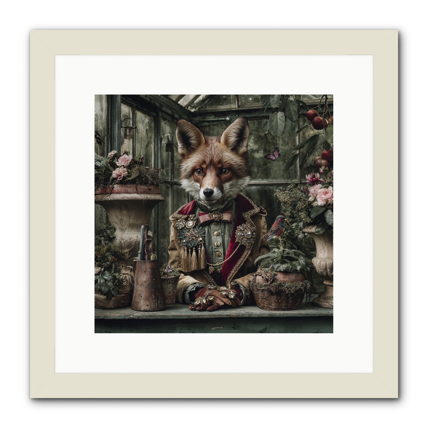 Postcards from Noon -- Framed Print - White 12x12