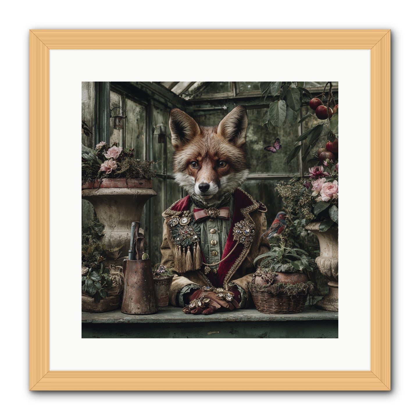 Postcards from Noon -- Framed Print - Natural 16x16