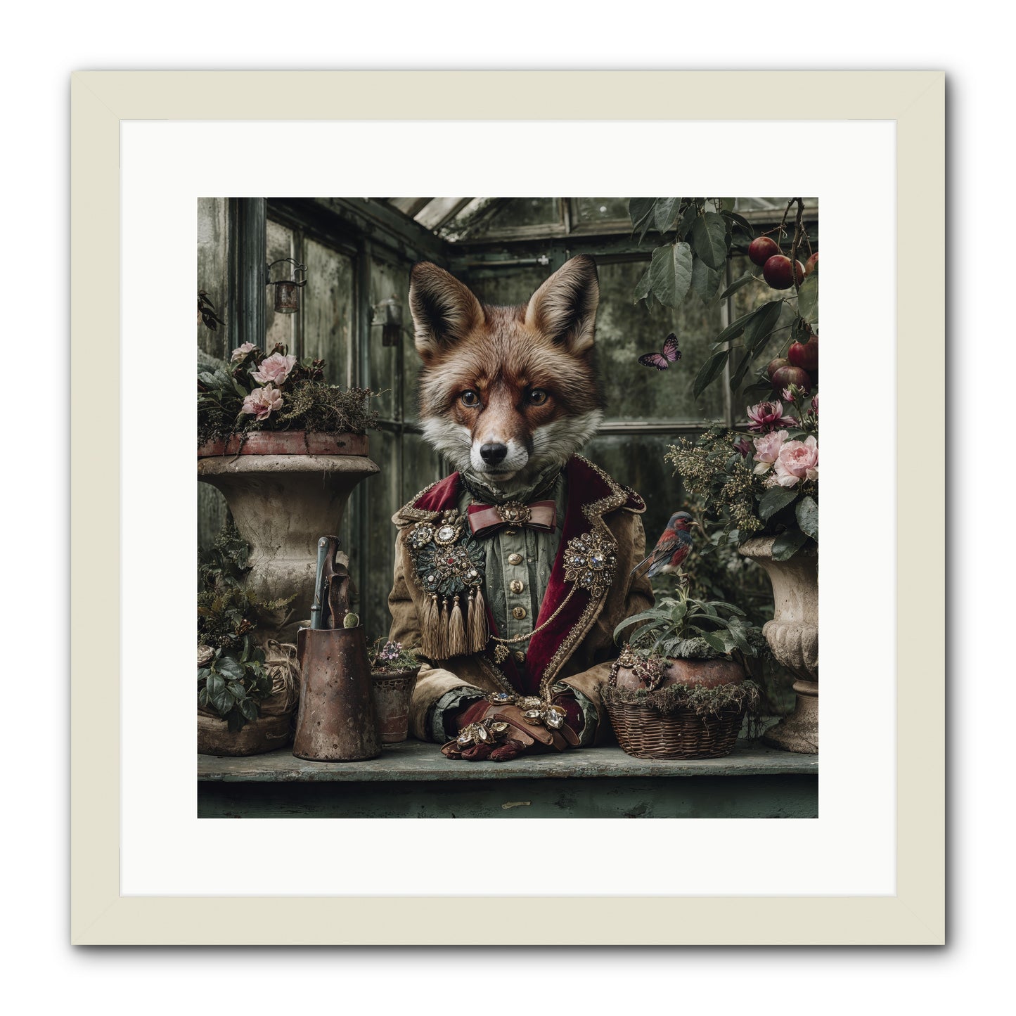 Postcards from Noon -- Framed Print - White 16x16