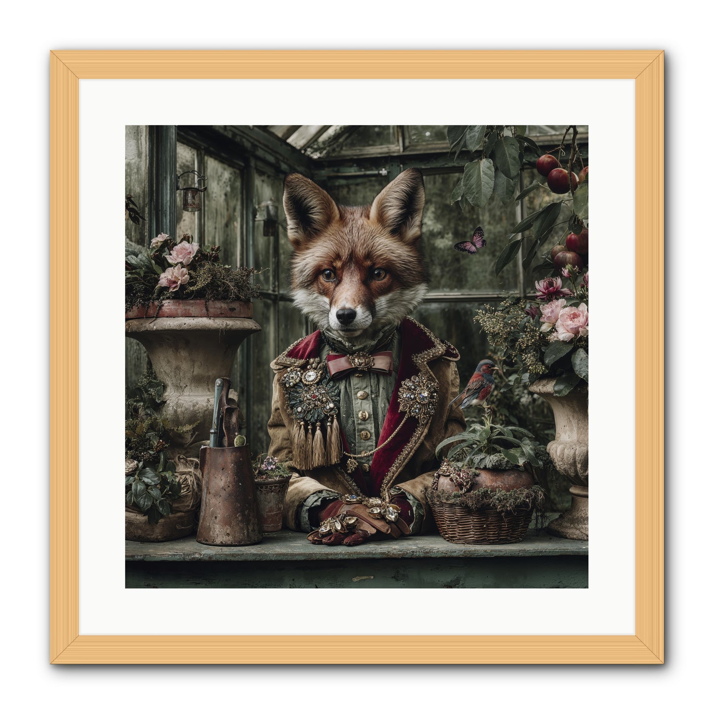 Postcards from Noon -- Framed Print - Natural 20x20