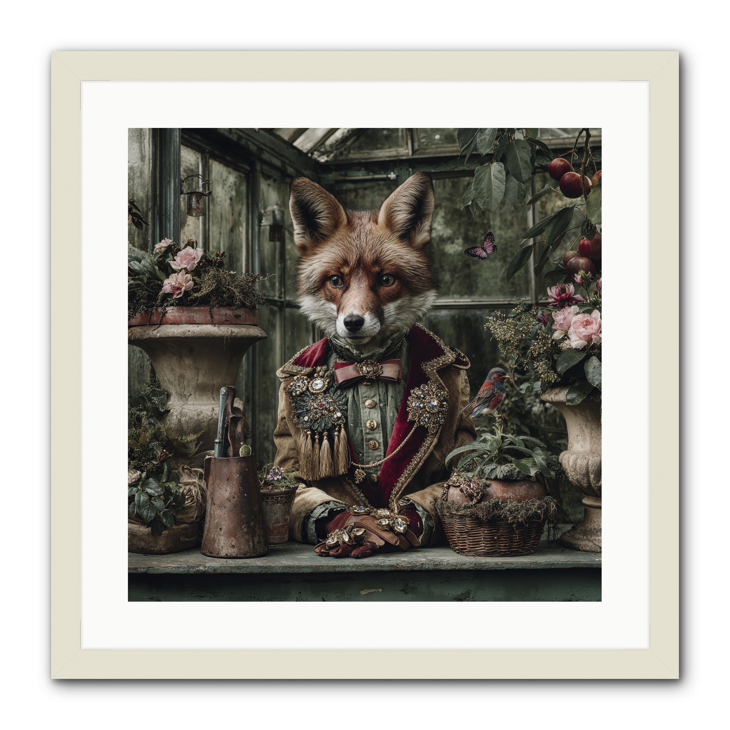 Postcards from Noon -- Framed Print - White 20x20
