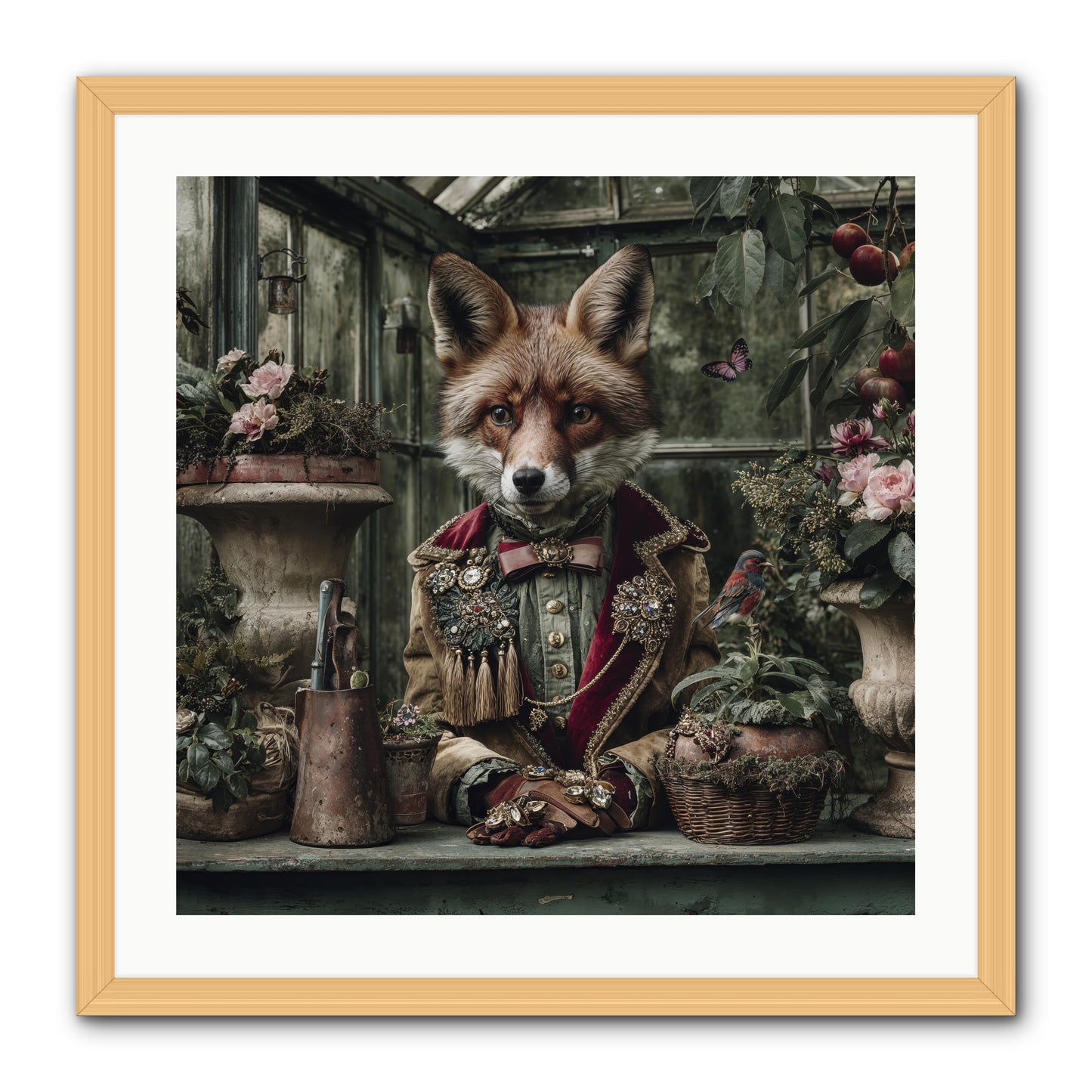 Postcards from Noon -- Framed Print - Natural 24x24