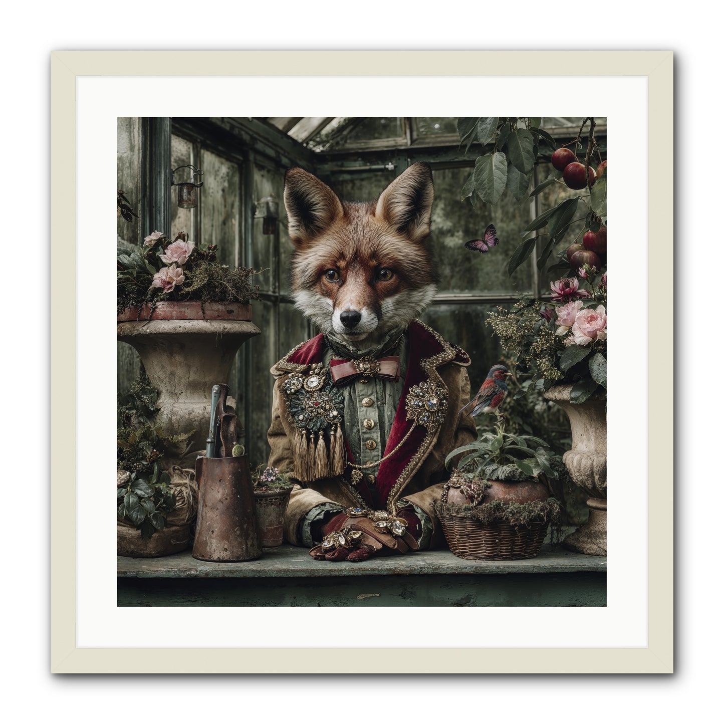 Postcards from Noon -- Framed Print - White 24x24