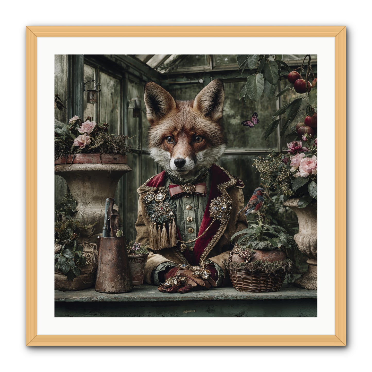 Postcards from Noon -- Framed Print - Natural 30x30