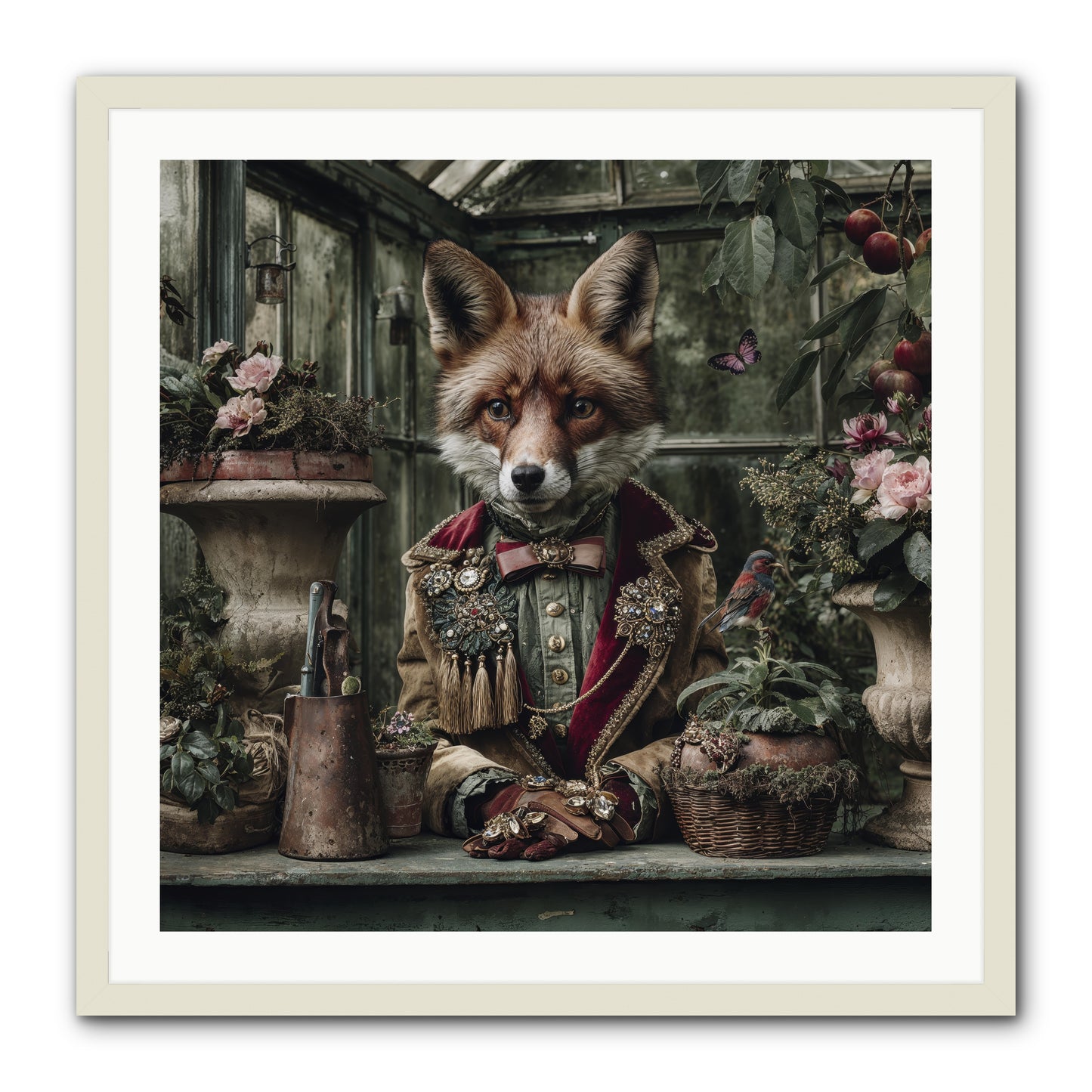 Postcards from Noon -- Framed Print - White 30x30