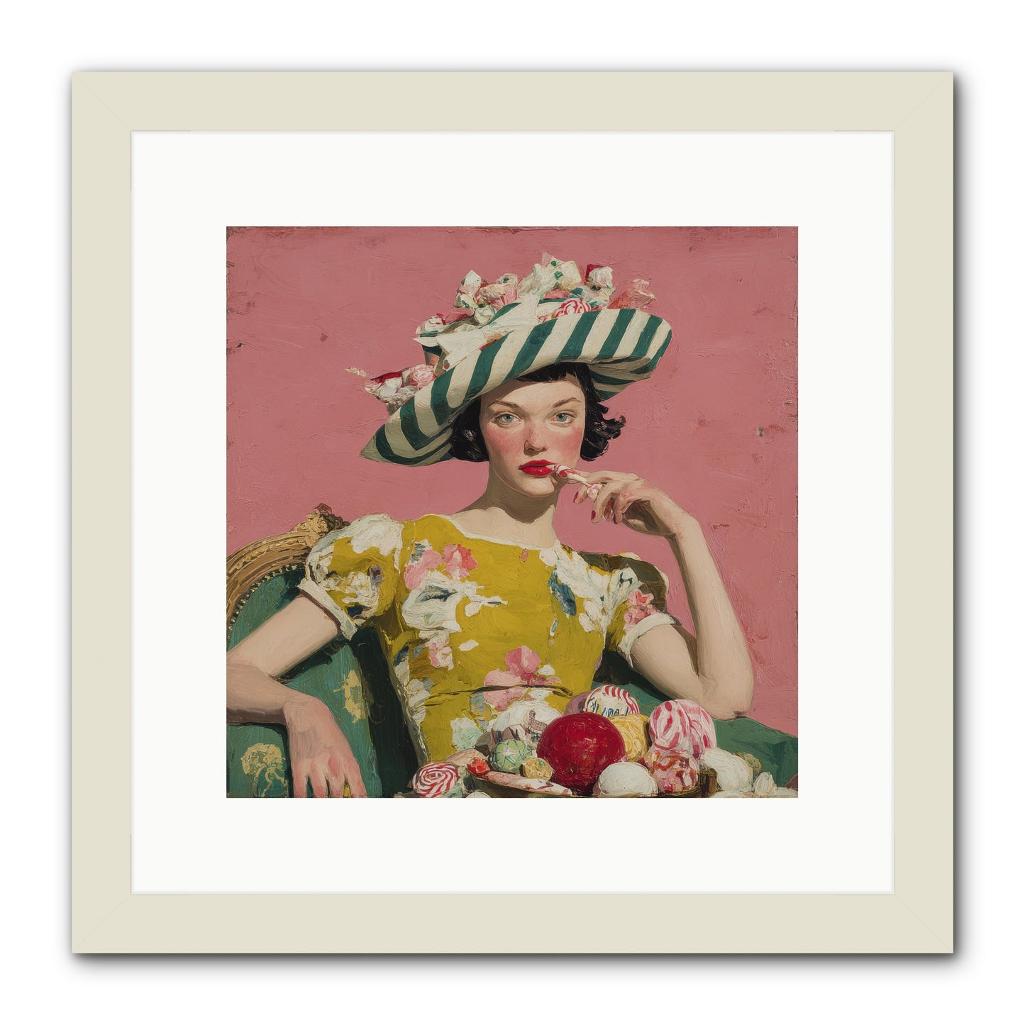 Postcards to the Past Winter -- Framed Print - White 12x12