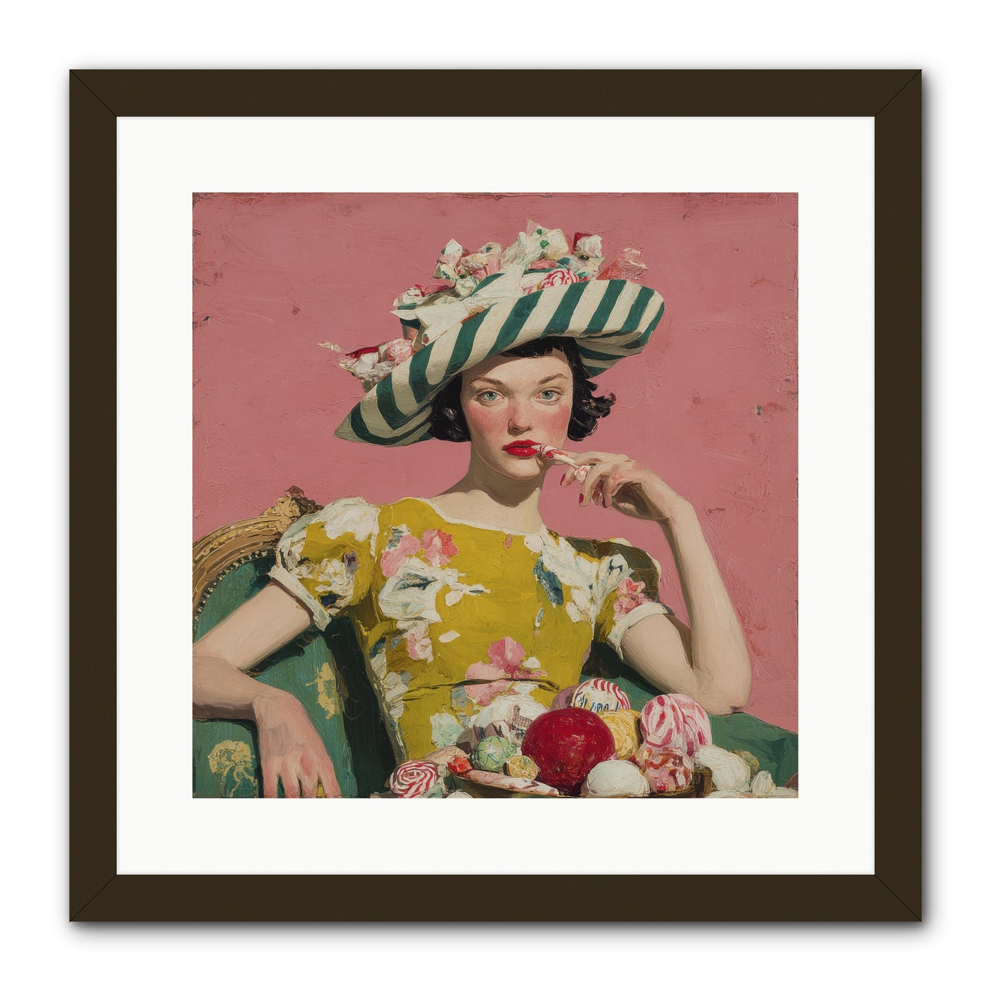 Postcards to the Past Winter -- Framed Print - Black 16x16
