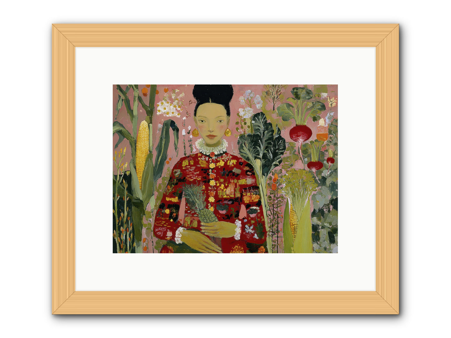 Postscript from the Greenhouse Steps -- Framed Print - Natural 12x9