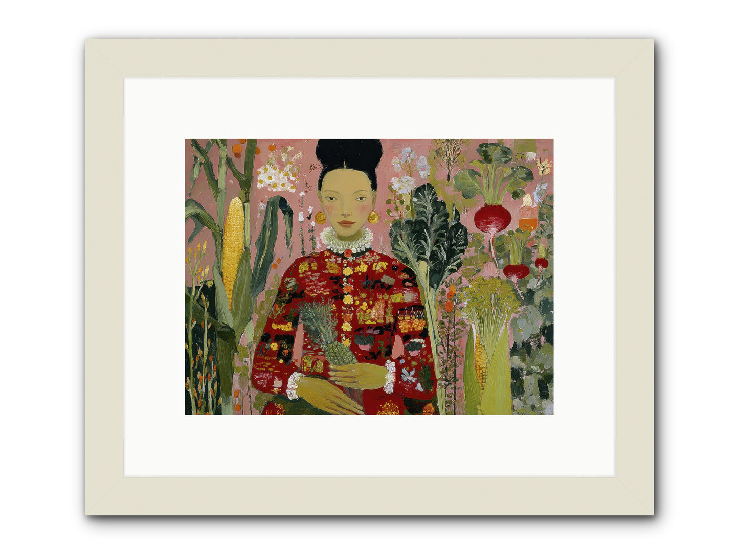 Postscript from the Greenhouse Steps -- Framed Print - White 12x9