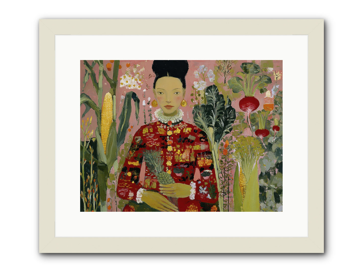 Postscript from the Greenhouse Steps -- Framed Print - White 16x12