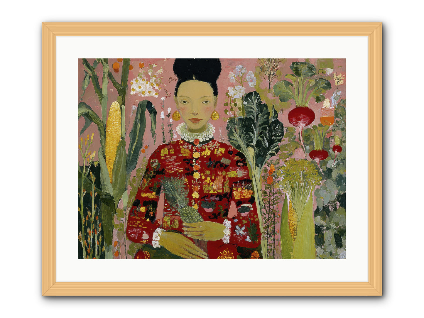 Postscript from the Greenhouse Steps -- Framed Print - Natural 24x18