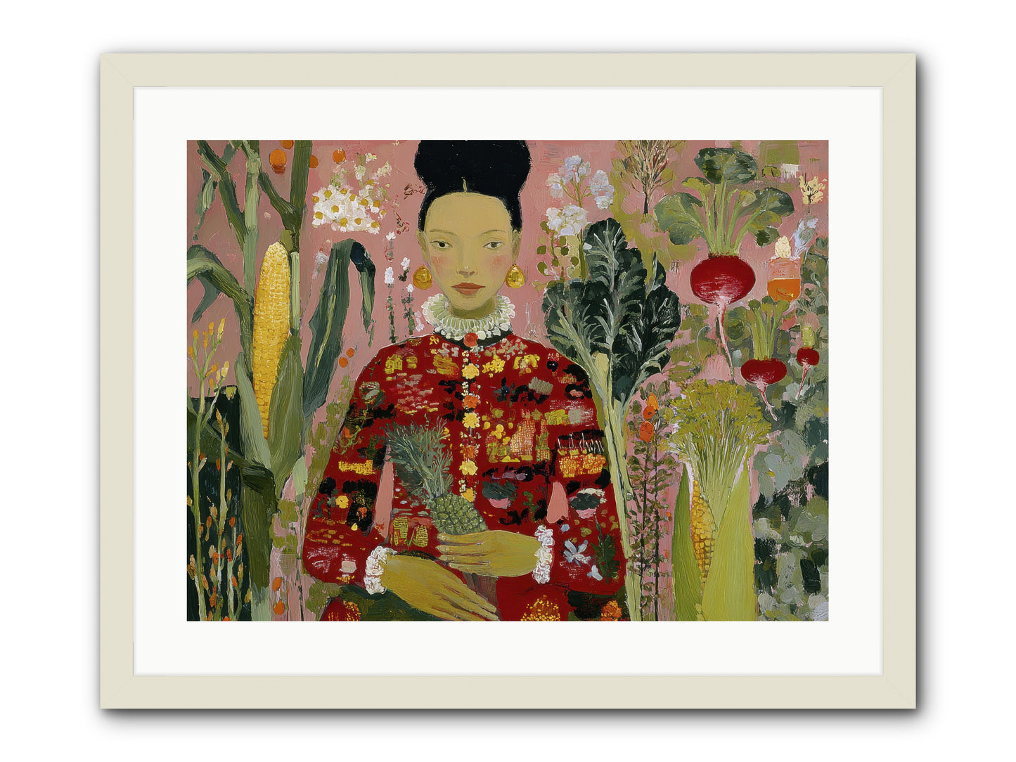 Postscript from the Greenhouse Steps -- Framed Print - White 24x18