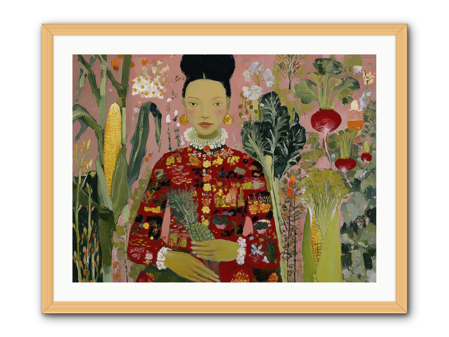 Postscript from the Greenhouse Steps -- Framed Print - Natural 32x24