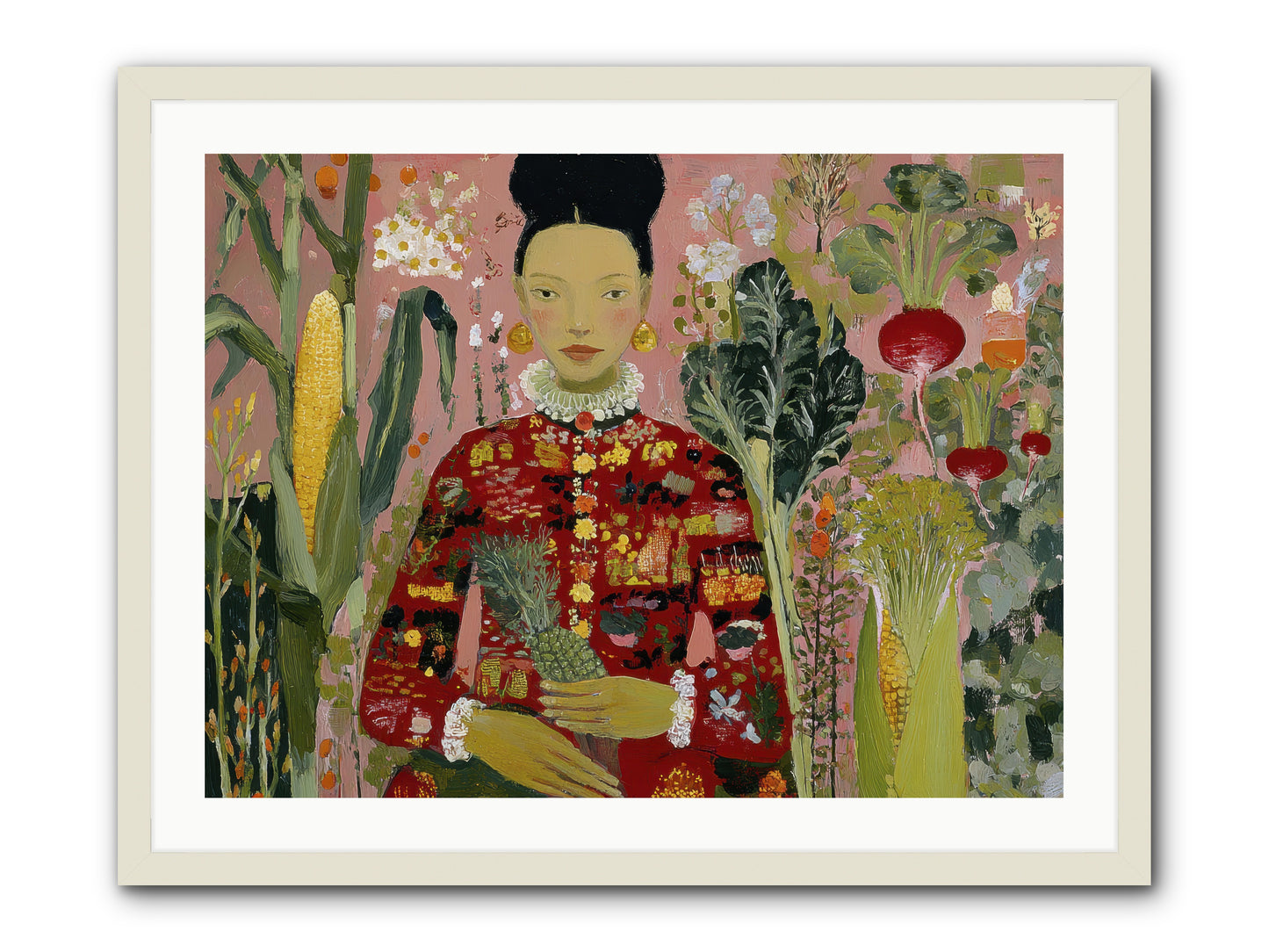 Postscript from the Greenhouse Steps -- Framed Print - White 32x24
