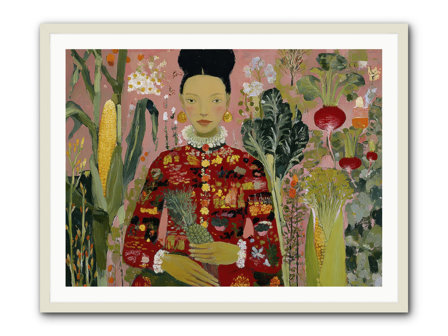 Postscript from the Greenhouse Steps -- Framed Print - White 40x30