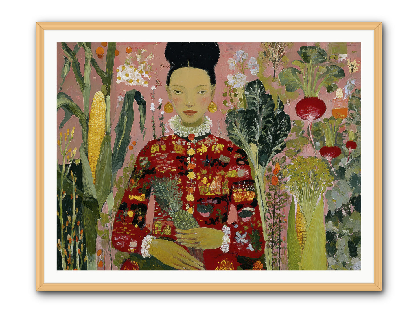 Postscript from the Greenhouse Steps -- Framed Print - Natural 48x36
