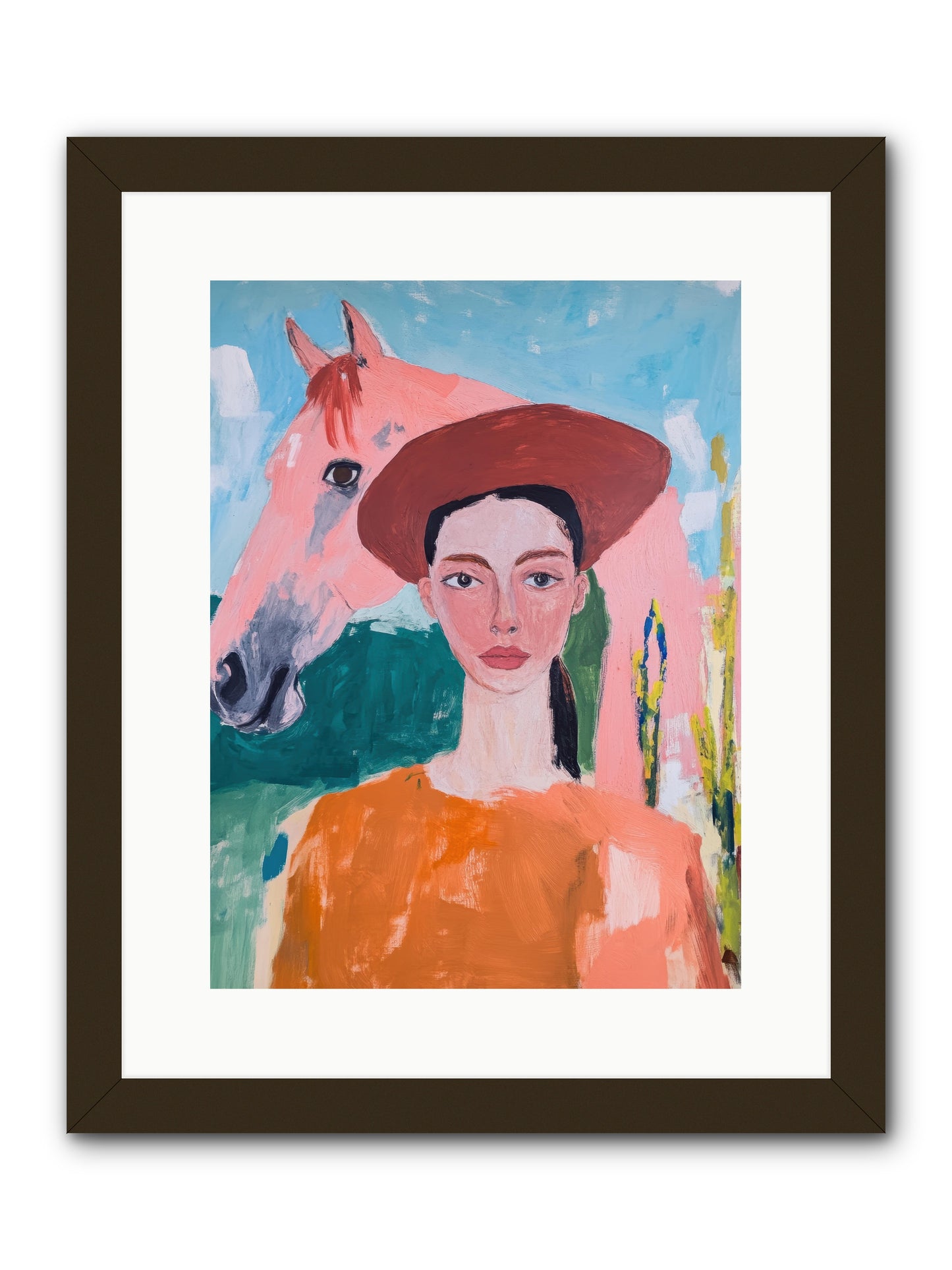 Prairie Dawn Rider -- Framed Print - Black 12x16