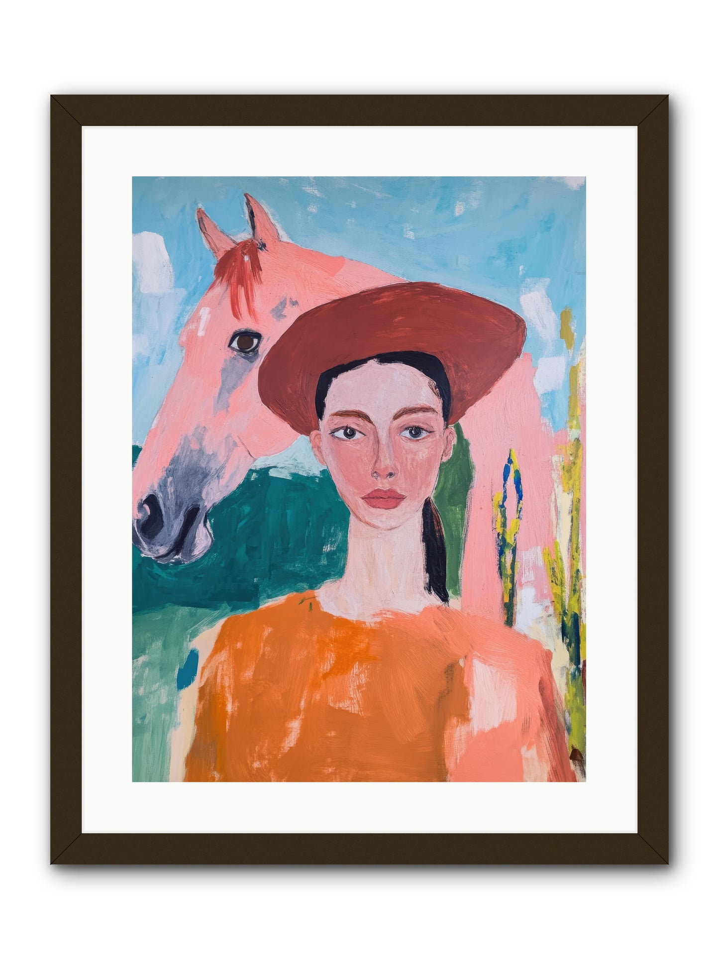 Prairie Dawn Rider -- Framed Print - Black 18x24