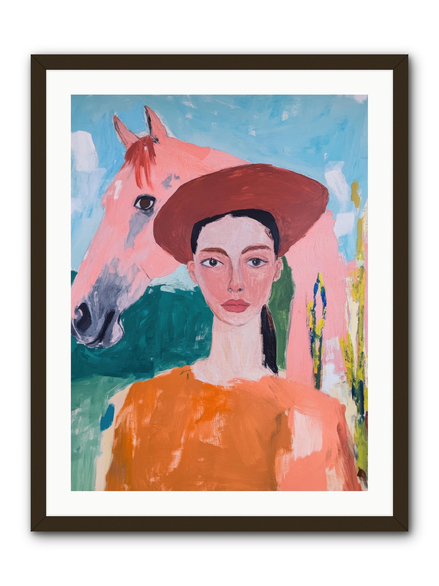 Prairie Dawn Rider -- Framed Print - Black 24x32