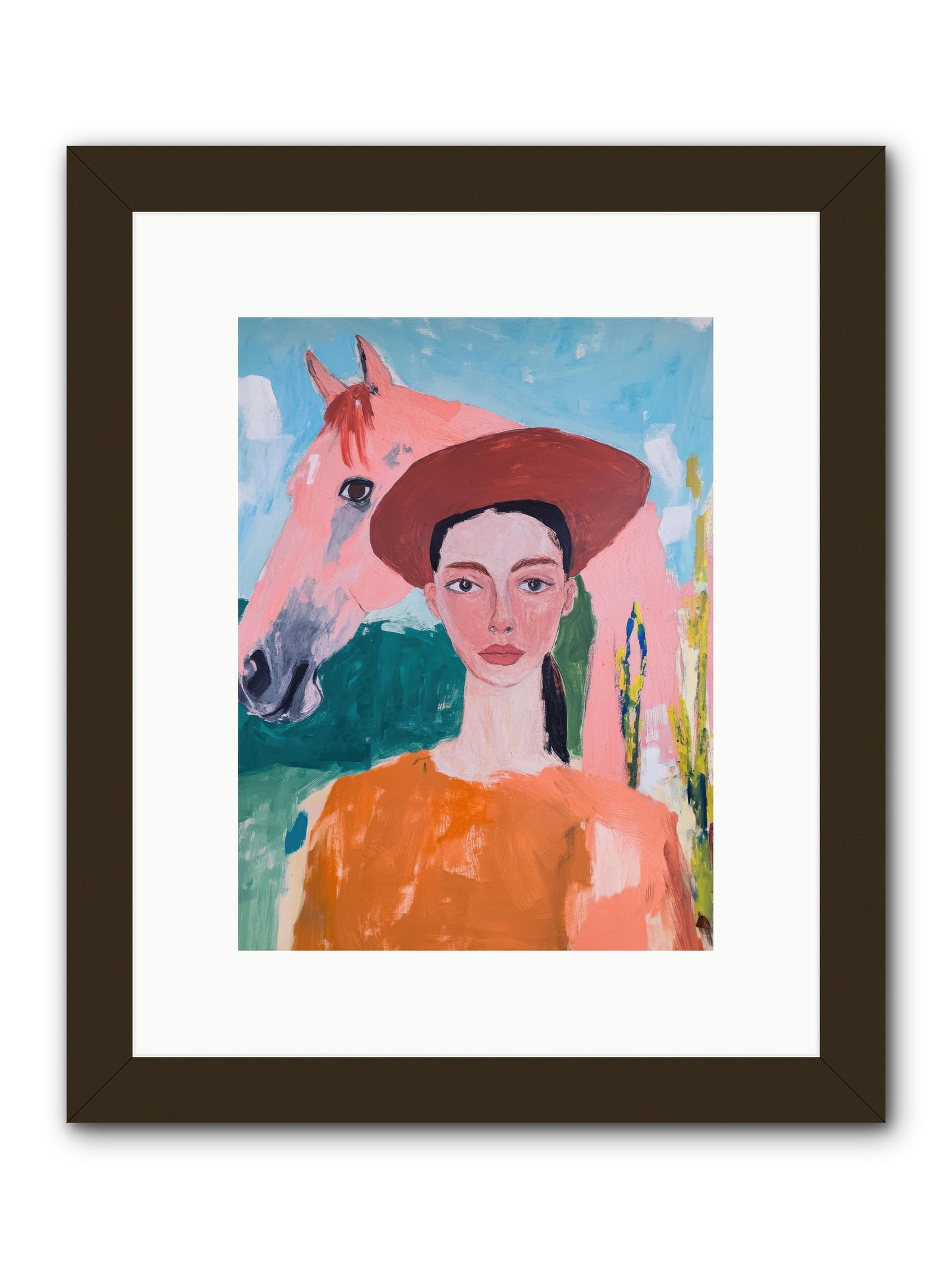 Prairie Dawn Rider -- Framed Print - Black 9x12