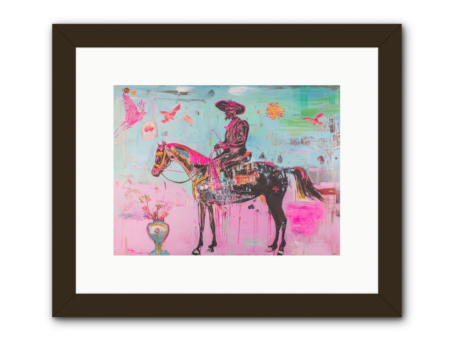 Prairie Thunderstorm -- Framed Print - Black 12x9